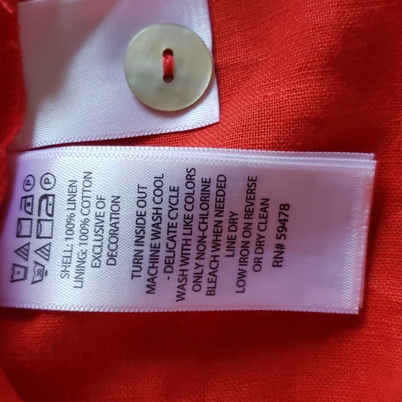 Cynthia Rowley 100% Red Linen Dress - Picture 5 of 6
